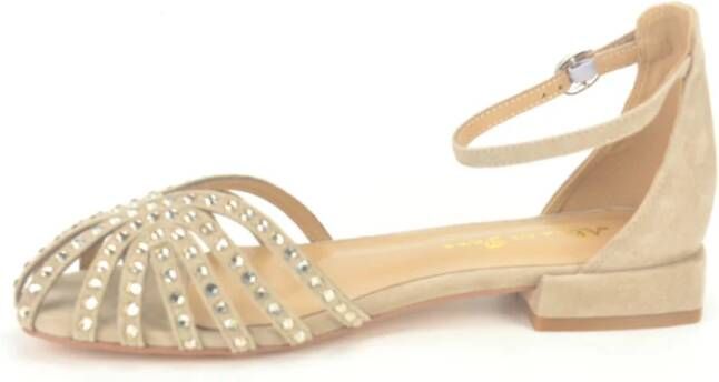 Alma EN Pena Beige Platte Sandalen met Bandjes