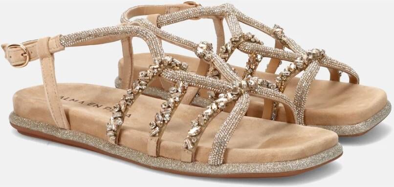 Alma en Pena Beige Sandalen Elegant Comfortabel Zachte Zool Beige Dames