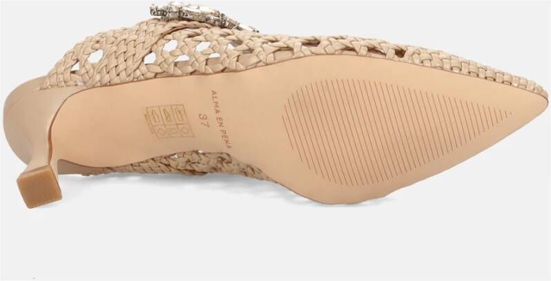 Alma EN Pena Beige Sandalen met Strassband
