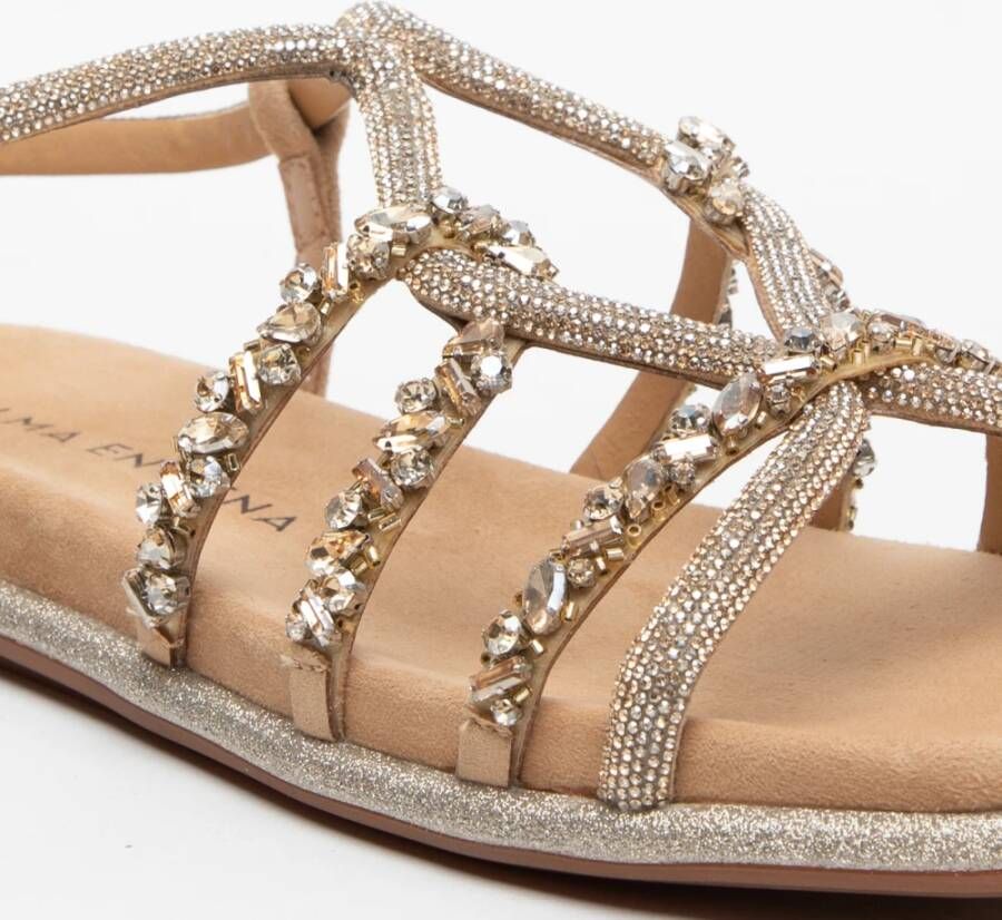 Alma en Pena Beige Strass Sandalen Beige Dames