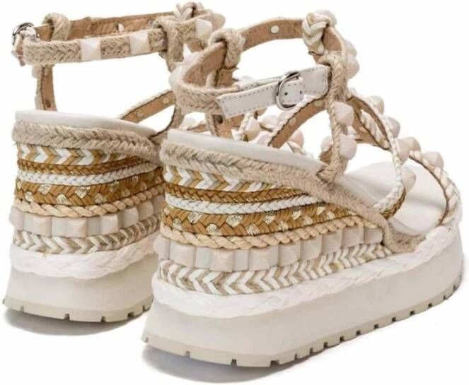 Alma en Pena Casual Witte Leren Dames Sandalen White Dames