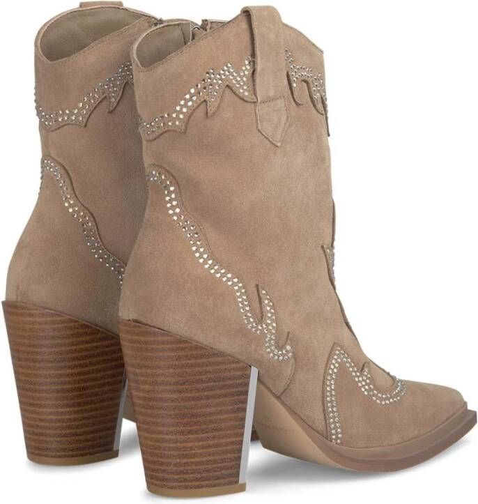 Alma en Pena Enkellaars hak glitterneus Beige Dames