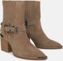 Alma en Pena Leren enkellaarsjes met strass Beige Dames - Thumbnail 2