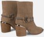 Alma en Pena Leren enkellaarsjes met strass Beige Dames - Thumbnail 3