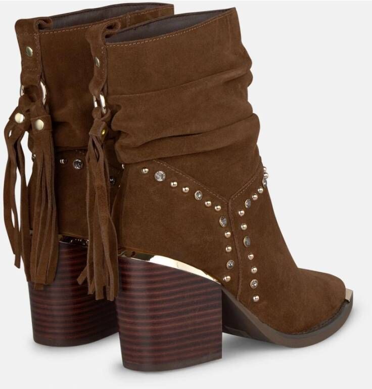 Alma EN Pena Enkellaars met kwastjes en studs