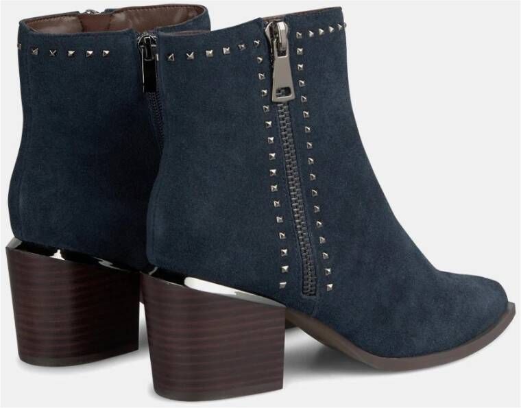 Alma en Pena Enkellaarsjes met ritssluiting aan de hiel Blue Dames