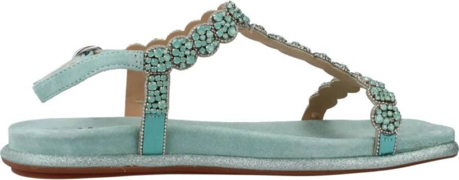 Alma en Pena Flat Sandals Green Dames