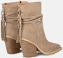 Alma en Pena Fringe Hak Leren Laars Brown Dames - Thumbnail 3