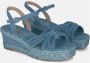 Alma en Pena Gevlochten Sleehak Sandaal Blue Dames - Thumbnail 3