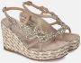Alma en Pena Gevlochten sleehak sandaal met strass Brown Dames - Thumbnail 3