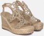 Alma en Pena Gevlochten sleehak sandaal met strass detail Beige Dames - Thumbnail 3