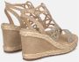 Alma en Pena Gevlochten sleehak sandaal met strass detail Beige Dames - Thumbnail 4