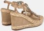 Alma en Pena Geweven sleehak sandaal met versieringen Beige Dames - Thumbnail 10