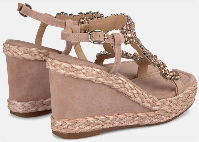 Alma en Pena Geweven Sleehak Sandaal Pink Dames