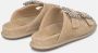 Alma en Pena Glinsterende Platte Sandaal Beige Dames - Thumbnail 3