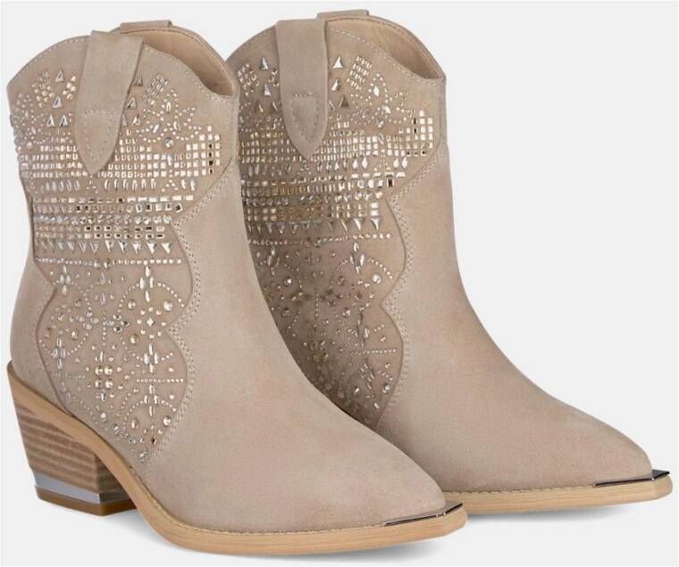 Alma en Pena Glitter Enkellaarsjes Brown Dames