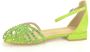 Alma EN Pena Groene platte sandalen met strass - Thumbnail 2