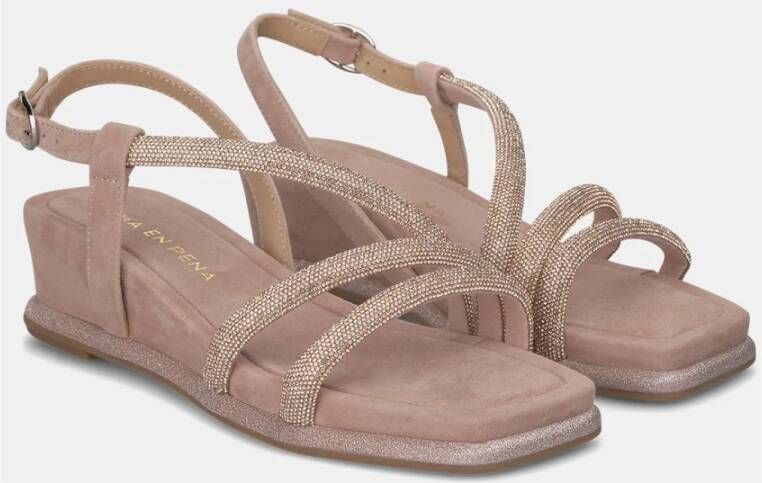 Alma en Pena Kristal Sleehak Sandalen Pink Dames