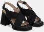 Alma en Pena Kruisband Vierkante Hak Sandaal Black Dames - Thumbnail 2