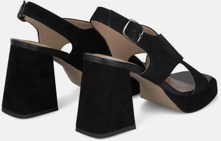 Alma en Pena Kruisband Vierkante Hak Sandaal Black Dames
