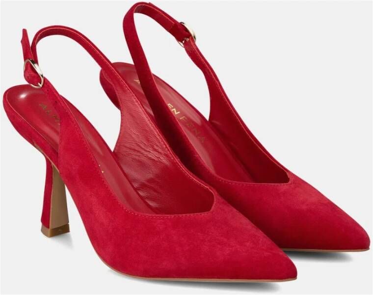 Alma en Pena Leren High Heel Sandal Red Dames