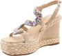 Alma en Pena Gevlochten hak sandaal Beige Dames - Thumbnail 4