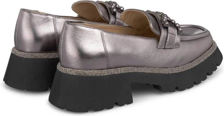 Alma en Pena Plateau loafer met strass Gray Dames