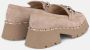 Alma en Pena Plateau loafer met studs Brown Dames - Thumbnail 3
