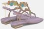 Alma en Pena Platte sandaal met kralen armband Purple Dames - Thumbnail 5