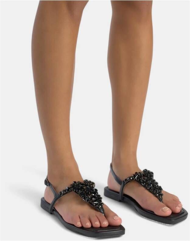 Alma EN Pena Platte teensandaal met strass