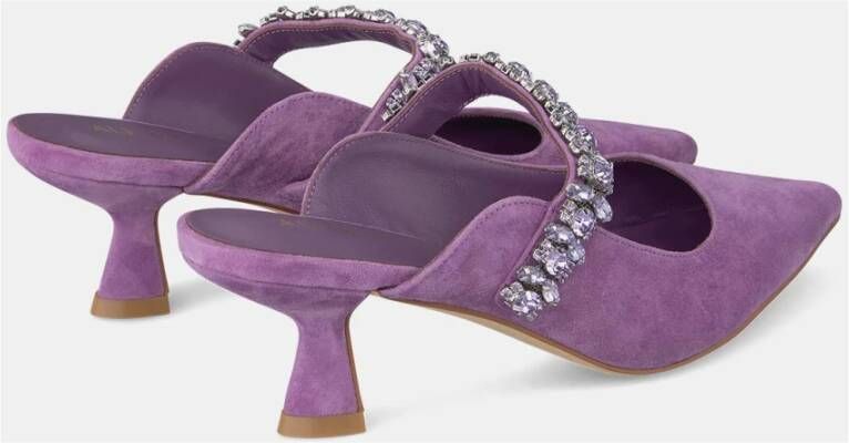 Alma en Pena Puntige Neus Hak Schoen Gesp Sluiting Purple Dames