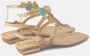 Alma en Pena Rhinestone Enkelband Platte Sandalen Beige Dames - Thumbnail 4