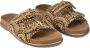 Alma en Pena Rhinestone Platte Sandaal Brown Dames - Thumbnail 4