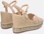 Alma en Pena Rhinestone Sleehak Sandaal Beige Dames - Thumbnail 3