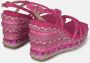 Alma en Pena Rhinestone Sleehak Sandaal Pink Dames - Thumbnail 5