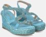 Alma en Pena Rhinestone Snake Sleehak Sandaal Blue Dames - Thumbnail 10