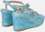 Alma en Pena Rhinestone Snake Sleehak Sandaal Blue Dames - Thumbnail 11