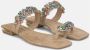Alma en Pena Rhinestone Toe Flat Sandal Beige Dames - Thumbnail 2
