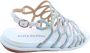 Alma en Pena Heldere Blauwe Sandalen Elegant Comfortabel Multicolor Dames - Thumbnail 12