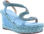 Alma en Pena Rhinestone Snake Sleehak Sandaal Blue Dames - Thumbnail 3