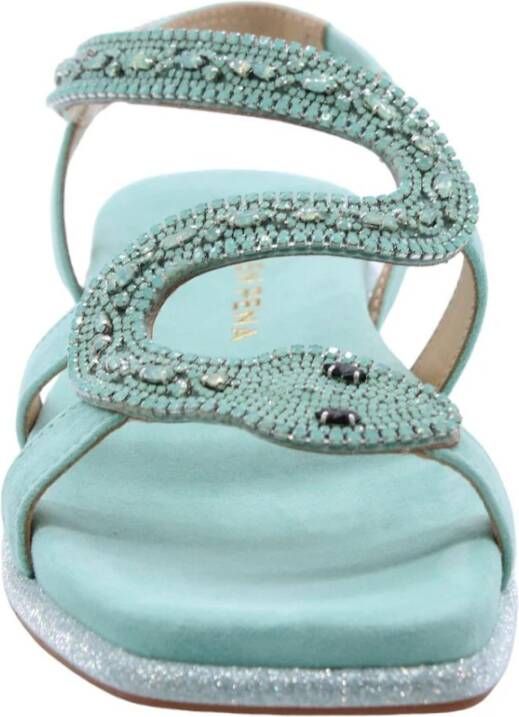 Alma en Pena Stijlvolle Platte Sandalen voor Vrouwen Green Dames