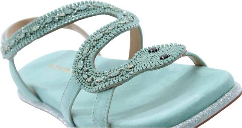 Alma en Pena Stijlvolle Platte Sandalen voor Vrouwen Green Dames