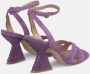 Alma en Pena Rhinestone Hak Sandalen Purple Dames - Thumbnail 2