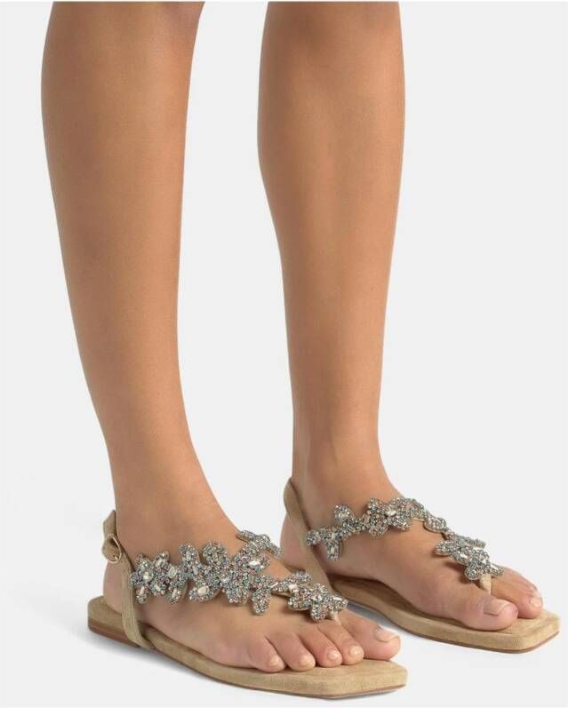 Alma EN Pena Sandaal versierd met strass-bloemen