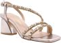 Alma en Pena Vierkante Neus Rhinestone Bandjes Sandaal Yellow Dames - Thumbnail 5