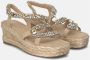 Alma en Pena Beige Casual Damessandalen met Hemp Sole Beige Dames - Thumbnail 3