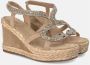 Alma en Pena Slangenwig sandaal met strass Beige Dames - Thumbnail 4