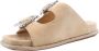 Alma en Pena Glinsterende Platte Sandaal Beige Dames - Thumbnail 6