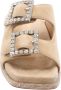 Alma en Pena Glinsterende Platte Sandaal Beige Dames - Thumbnail 7