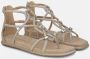 Alma en Pena Sprankelende Platte Sandaal Beige Dames - Thumbnail 2
